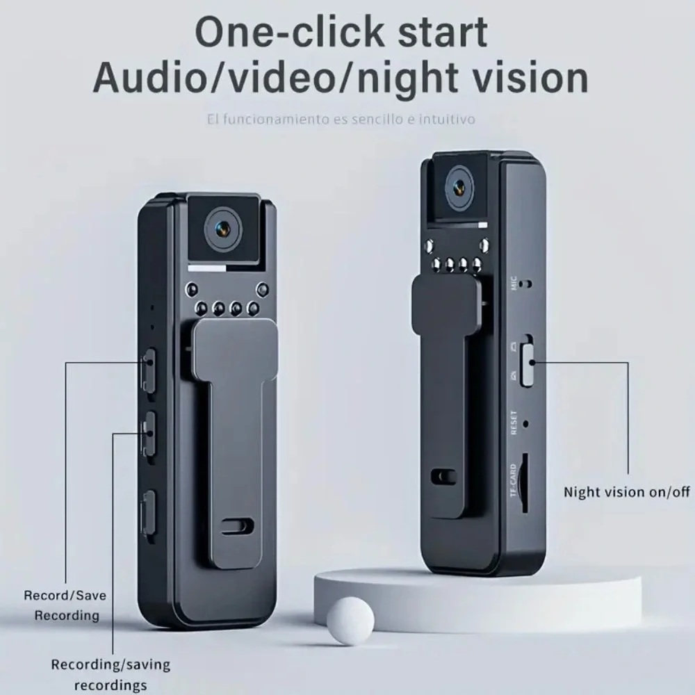 A8 Smart Video Recorder – HD Body Camera with Night Vision & Rotating Lens